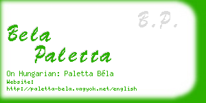 bela paletta business card